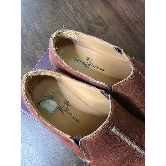 Mens Tommy Bahama Leather Slip On Shoes Sz 13 Split Toe Brown Loafers TB-315 75 - Picture 9 of 16